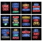 AKBOK 12 Pieces Video Game Posters Neon Gaming Poster Game Themed Art Poster Print Wall Decoration for Teens Boys Girls Bedroom Game Room 8” X 10” Unframed