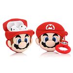 YIGEYI Airpods Silicone Case Compatible with Airpods 1 and 2 Case Cover Cartoon 3D Cute Funny [Game Animation Series] (Mario)