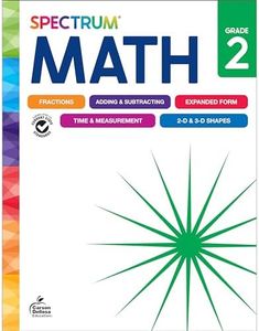 Spectrum 2nd Grade Math Workbook, Mathematics Activity Book for Kids Ages 7-8, Addition, Subtraction, Fractions, Telling Time, and More, Classroom or Homeschool Curriculum
