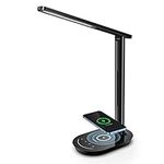 LASTAR LED Desk Lamp, Table Lamps with Wireless Charger, 7 Brightness & 4 Modes, Warm Desk Light with USB Charging Port, Auto Timer, Office Desk Light for Bedroom, Home Office