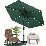 MasterCanopy Patio Umbrella with Solar LED Lights for Outdoor Market Table(2.3M,Forest Green)