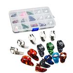 15pcs Guitar Finger Picks Thumb Picks Guitar Finger Protectors Metal guitar picks Guitar Accessories Kit with Storage Box for Electric Acoustic Classic Guitar Bass Banjo Ukulele