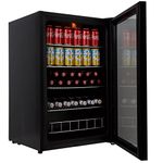 Cookology CBC130BK Under-Counter Fridge, 115 Litre Beer, Wine and Drinks Fridge with Adjustable Temperature Control, LED Light, Suitable for Cans and Bottles, Energy Efficient - in Black