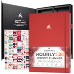 Clever Fox Hourly Planner PRO Premium – Undated Schedule Planner with Daily Time Slots – Personal Organizer Notebook for Time Management – Weekly & Monthly Life Journal, A4 size (Red)