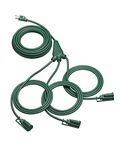 DEWENWILS Outdoor Extension Cord 1 to 3 Splitter, Total 52FT, 13A 125V 1625W 16/3C SJTW Extension Cord Outdoor, Heavy Duty Extension Cord for Christmas/Holiday Light, Outdoor Light, ETL Listed (Green)