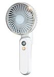 AeroGrade UK Hand held fan Portable fan USB rechargeable with power bank, desk fan hand fan travel fan, 5 speeds&Digital display Cooling 180° Adjustable folding fan, mini portable fan (White)