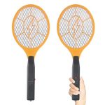 2 Pcs Insect Killer Electric Fly Swatter Zap Mosquito - Indoor Outdoor Zapping Racket for Pests - Safe to Touch with 3 Layer Safety Net