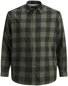 Jack & Jones Homme Jjegingham en Sergé L/S Ps Noos Chemise, Vert Olive, 6XL Grande taille EU