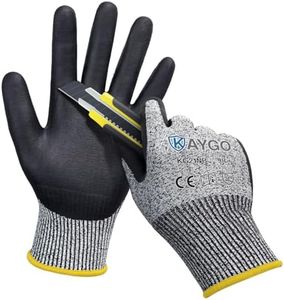 Cut Resistant Gloves, MicroFoam Nitrile Coated, ANSI Cut level A3,Superior Grip Performance, Safety Work Gloves for Men and Women, Ideal for General Duty Work, KG21NB, 12 Pairs,L