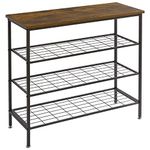 IBUYKE Shoe Bench, 4-Tier Industrial Shoe Rack, for 9-12 Pairs of Shoes, Shoe Storage with Mesh Shelf for Entryway, Living Room, Bedroom, Hallway, 80x30x69.5 cm, TXJ004H