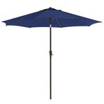 SONGMICS Patio Umbrella, 7.5 ft Outdoor Table Umbrella, Deck Umbrella, with 8 Ribs, UPF 50+, 30° Dual-Tilt System, Base Not Included, for Patio, Garden, Pool, Navy Blue UGPU075L01, Navy Blue, 7.5 ft, Modern