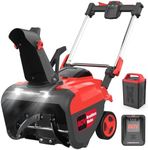 PowerSmart 80V MAX Cordless Snow Blower, 21-Inch Single Stage with 6.0Ah Battery and Charger (DB2801RB)