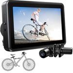 FEISIKE Handlebar Bike Mirror, Bicycle Rear View Camera with 4.3'' HD Night Vision Function, 145° Wide Angle View, Adjustable Rotatable Bracket, Compatible with Bicycle, Mountain, Road Bike