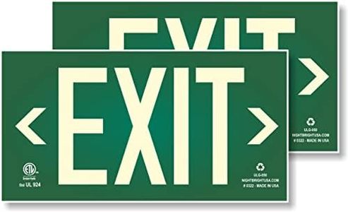 Photoluminescent Exit Sign Green - Pack of 2 - Aluminum - UL 924 Code Approved/IBC/NFPA 101 / NightBright USA Part Number ULG-050 II