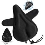 Zacro Bike Seat Cushion - Gel Padded Bike Seat Cover for Men Women Comfort, Extra Soft Exercise Bicycle Saddle Compatible with Peloton, Stationary Spin Cycling Bike, Outdoor & Indoor (11 x 7in)