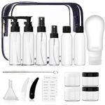 18 Pack Travel Bottles for Toiletries, THE AYJOEQI TSA Approved Travel Size Containers Leak Proof Silicone Refillable Liquid Travel Accessories for Shampoo Conditioner Lotion Body Wash