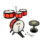 Avis Jazz Drum Big Band Musical Set, 56 cm Height, 4 Drums with Cymbal, Stool and Drumsticks, Drum Set for Kids of Age 4+ Years
