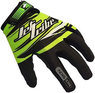 Jettribe Race Skin PWC Recreation Gloves - Silicone Throttle Grip for Non-Slip Handling and Durable Woven Lycra Men Women Youth - 4-Way Stretch with Quick Drying - Green (Large)