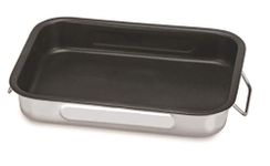 Chef Direct Stainless Steel Non Stick Roasting Pan with Folding Handles - Black 60cm