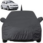 Polo Dustproof Car Cover with Mirror & Antenna Pockets, Grey Color, Taffeta Polyster,Triple Stitched, Compatible with Volkswagen Polo Car Cover (2010 to 2022), Polo Car Accessories
