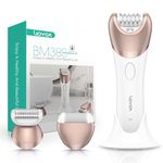 VOYOR Epilator for Women Cordless & Rechargeable, Epilator Hair Removal with 30 Tweezers,3 in 1 Epilators with Electric Lady Shaver and Foot File,Hair Removal Device for Arm Leg BM300 (Champagne Gold)