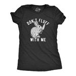 Womens Don't Fluff with Me Tshirt Funny Bunny Rabbit Easter Graphic Novelty Tee Funny Womens T Shirts Easter T Shirt for Women Funny Animal T Shirt Women's Black - M