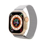 IKALL W10 Smartwatch with Stainless Band and 2.19" Display, IP68 Water Resistant, Sp02 Tracking and Wireless Charging (Multiple Sports Modes, Calling) - Silver