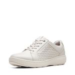 Clarks Womens Caroline Ella, White Leather, 7.5