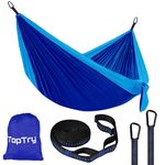 Single Double Camping Hammock with Tree Straps, 660lbs Portable Nylon Hammock for Outdoors, Camping, Backpacking, Beach, Travel,Garden and Courtyard