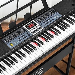 Mazam 61 Keys Electronic Keyboard Portable Digital Piano Keyboard with 200 Tones/200 Rhythms, 60 demo songs and 12 Percussion Modes