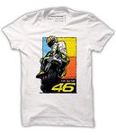 Quote Marshals Rossi Round Neck White Cottan T-Shirt for Men's 2XL