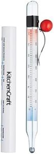 KitchenCraft - Thermomètre Confiseur en Verre, pour Sucre / Confitures / Fritures, Capacité 205°C