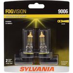 SYLVANIA - 9006 Fog Vision - High Performance Yellow Halogen Fog Lights, Sleek Style & Improved Safety, Street Legal, For Fog Use Only (Contains 2 Bulbs)