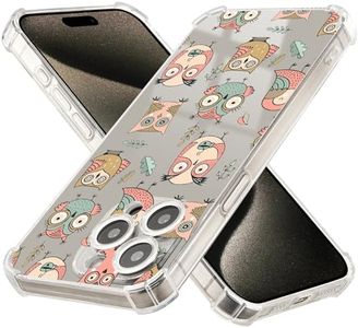 BGZDZDN Owl Case for iPhone 14 Case,[Buffertech 6.6 ft Drop Impact] [Anti Peel Off Tech] Clear TPU Bumper Phone Case Cover Floral Owl Designed for iPhone 14