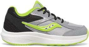 Saucony Cohesion KDZ (Little Kid/Big Kid), Black/Grey/Green, 4.5 Big Kid