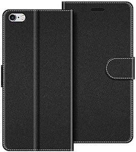 COODIO Funda para iPhone 6S, Magnético Funda con Tapa para iPhone 6S / iPhone 6, Negro
