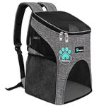 PetAmi Small Dogs and Cat Backpack Carrier, Airline Approved Pet Backpack Carrier, Ventilated, Safety Strap, Buckle Support Designed for Hiking Travel Camping Outdoor, Max 18 lbs (Heather Gray)