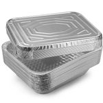 KisSealed 20 Pcs Heavy Duty Aluminum Foil Pans, Disposable Food Containers with Lids for Cooking, Roasting, Baking,Broiling,Heating, Storing, Prepping Food - 12.5” X 10.2” X 2.5”