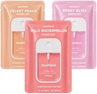 Touchland Hydrating Hand Sanitizer Spray – Juicy Trio Set (Wild Watermelon, Velvet Peach, Berry Bliss) – 3 x 1 FL OZ Travel Size Mists