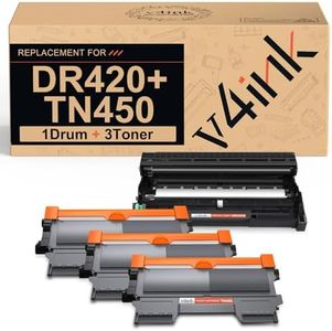 v4ink Compatible Toner Cartridge and Drum Unit Replacement for Brother TN450 TN420 DR420 use with HL-2270dw HL-2280dw HL-2230 HL-2240d MFC-7240 MFC-7360n MFC-7860dw 4 Packs (1 Drum 3 Toner) (Black)