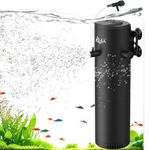 AQQA Internal Fish Tank Filter,12W Submersible Aquarium Filter Pump with Adjustable Water Flow,2 Water Outlet Aquarium Filter,980L/H Water Pump for 190-380L Fish Tank