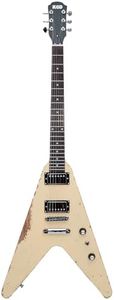 KGD Relic V Electric Guitar,Mahogany Body and Neck,Rosewood Fingerboard,Bone Nut,6-String Relic Heavy Metal Guitar,Professional/Electric Guitars for Adults