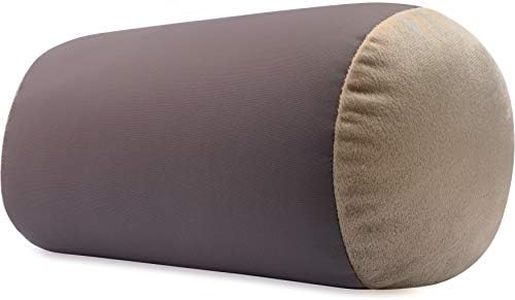 Microbead Bolster Neck Roll Pillow, Gently On Body, Head, Neck & Shoulders No Pain Rest, Relax Sleep - Silky Feel Prevent Wrinkles & Hair Breakage - Lightweight Cylinder Tube, 14" x 8", Stone Grey