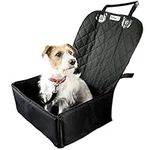 MuttStuff & Co Dog Car Seat - Waterproof Booster Seat Puppy Seat Belt, 2-in-1 Seat Cover for Dog in Car, Puppy Travel Car Seat, Foldable Safety Basket Seat for Small to Medium Dogs