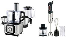 Inalsa Food Processor INOX 1000-Watt + Inalsa Hand Blender Robot INOX 1000 Powerful 3 in 1