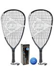 Dunlop Blackstorm Titanium Racketball Racket Twin Set, Protective Covers & 3 Balls