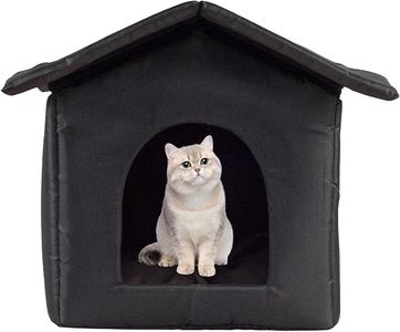 CARRORABI Outdoor Cat House Warm Cat Bed Cave, Waterproof Oxford Cloth Pet Shelters Enclosed Cat Houses for Outdoor Cats, Non-Slip Bottom Detachable Pet Accessories (M)