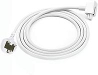 Power Adapter Extension Cord 180cm Mac Book Charger Extension Cord White Power Extension Cord Compatible for all MacBook Pro Mac Book Air and Compatible For All Mac Chargers