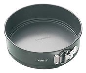 MasterClass KCMCHB45 30 cm Springform Cake Tin with Loose Base and PFOA Non Stick, Robust 1 mm Carbon Steel, 12 Inch Extra Large Round Pan, Grey