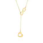 GELIN 14k Solid Gold Infinity Heart Y-Necklace for Women